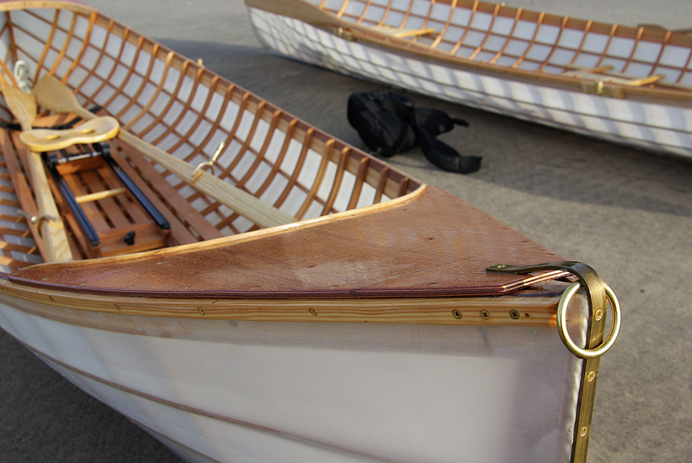 skin on frame adirondack guideboat deck detail